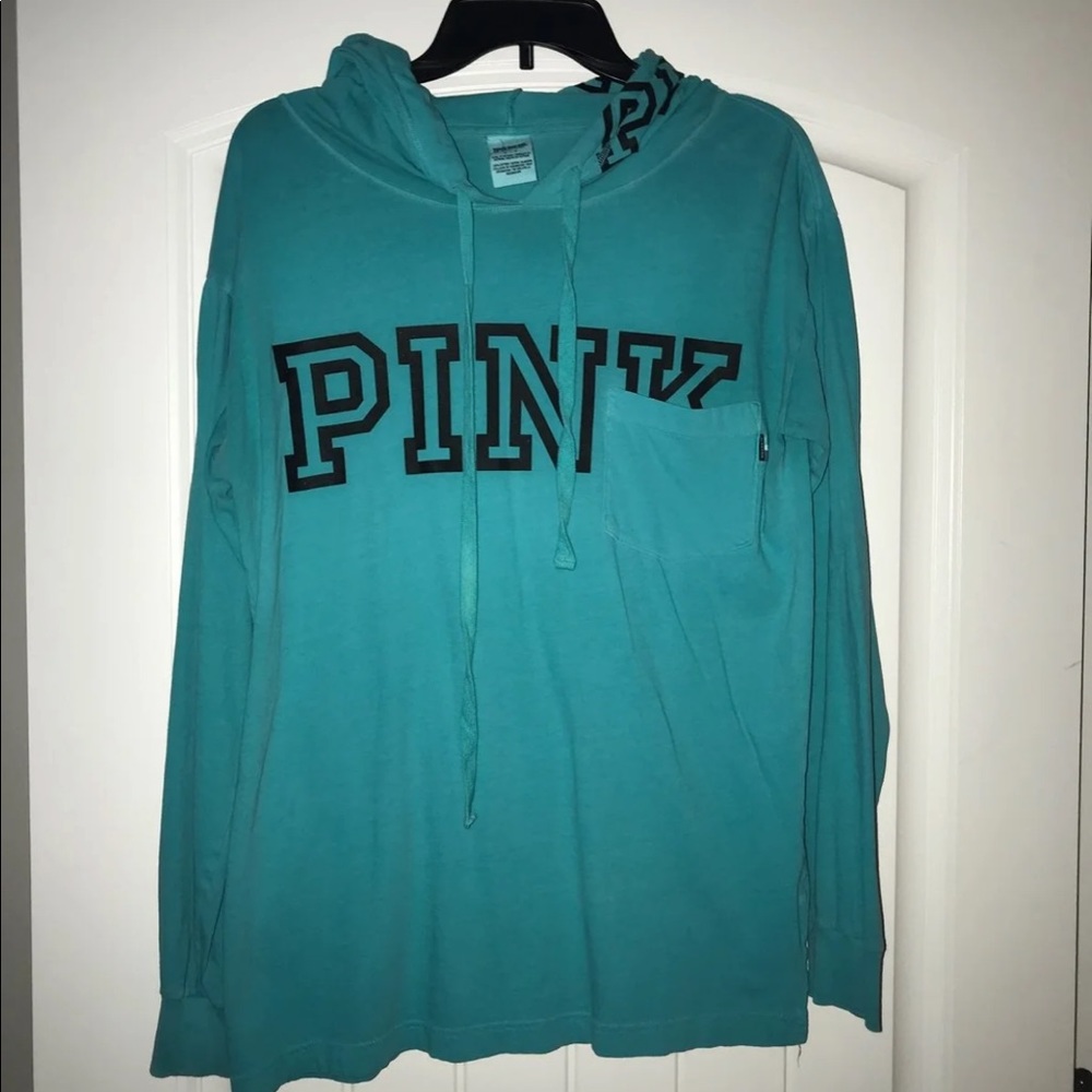 Pink hooded shirt
